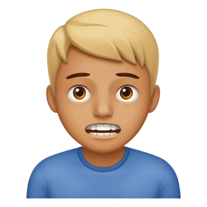 Worried and teeth sticker