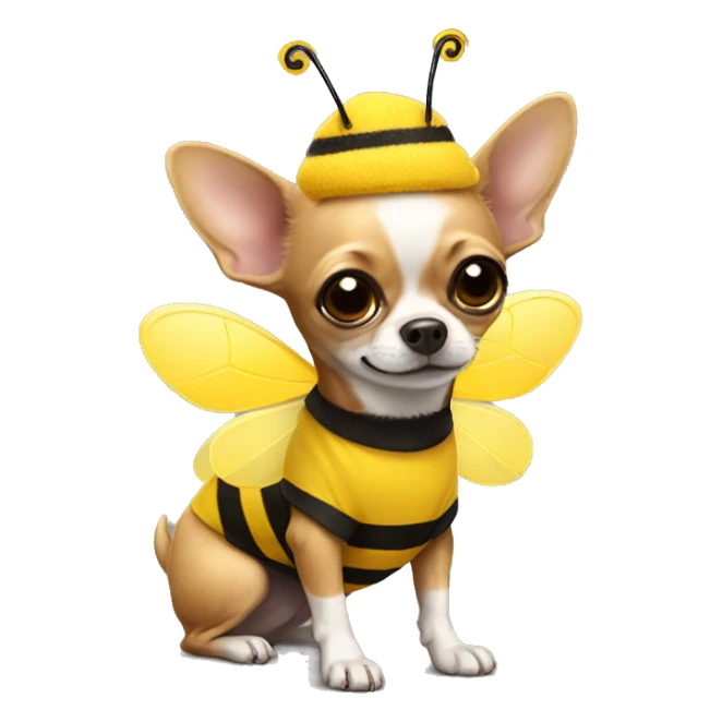 chihuahua wearing a bee costume sticker