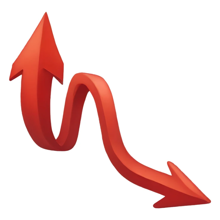 red arrow rising up sticker