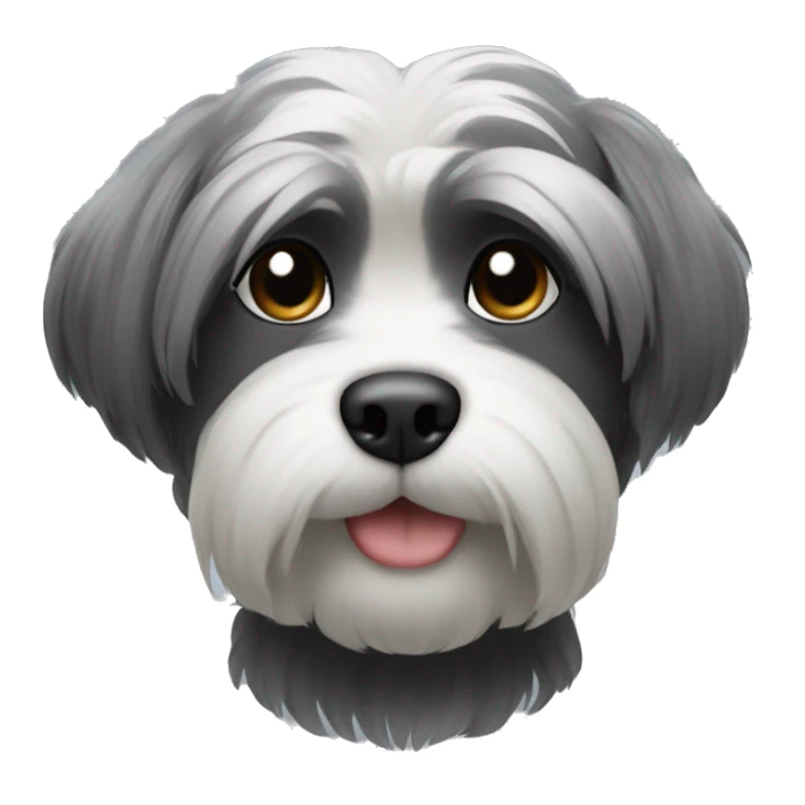 Shitzu dark gray hair sticker