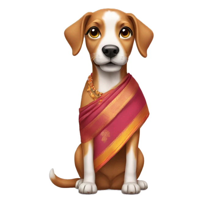 Dog wearing saree sticker