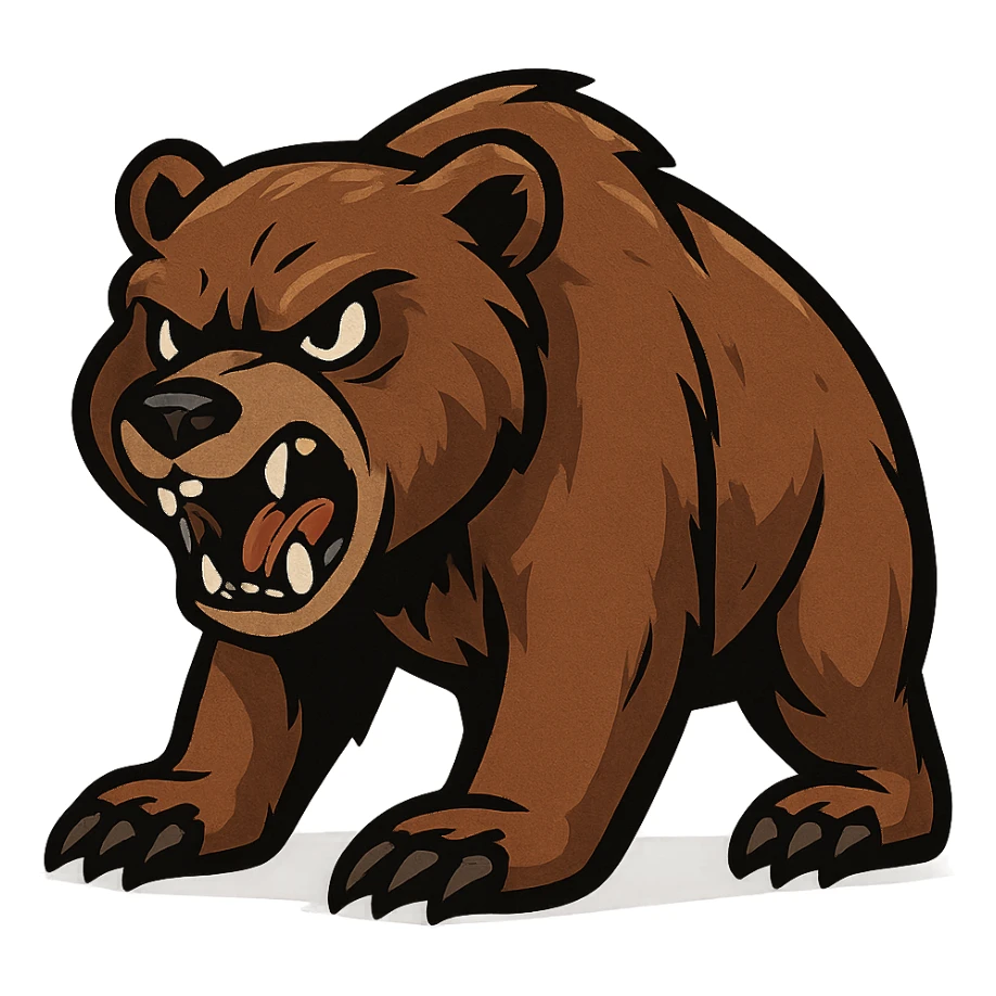 angry animal, stylized sticker