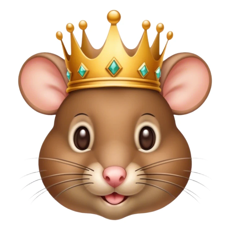 Chubby Brown mouse with a crown  sticker