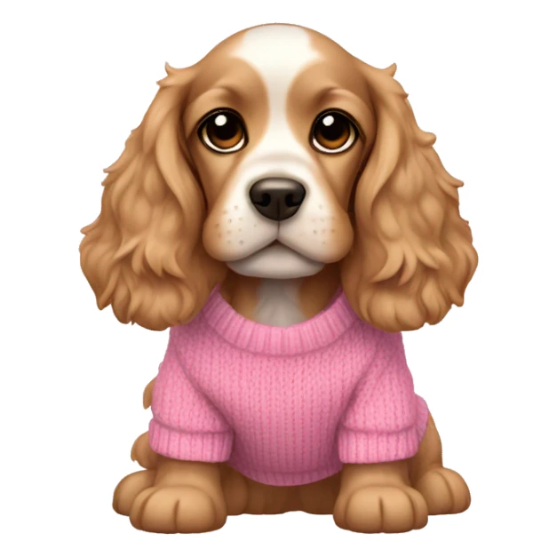 Cocker spaniel puppy wearing pink sweater sticker