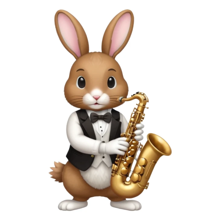 rabit playing saxophone jazz sticker