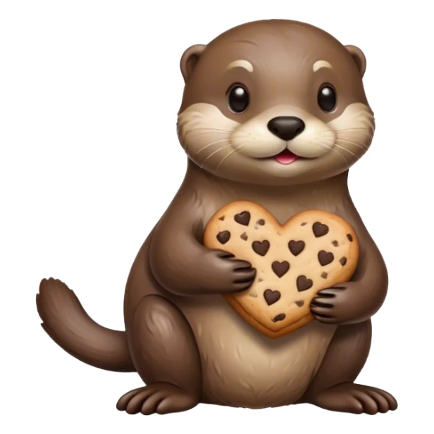 Otter with cookie heart  sticker