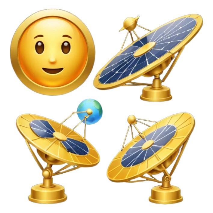 Satellites with Gold Panels sticker