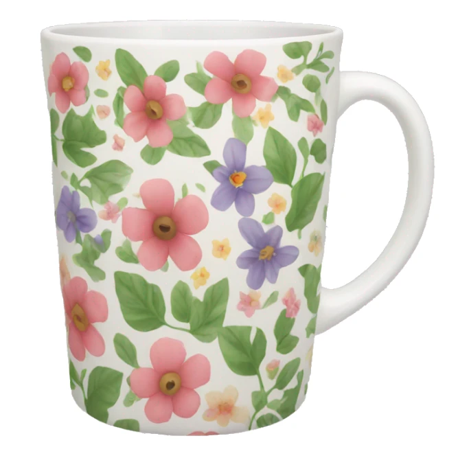 floral mug sticker
