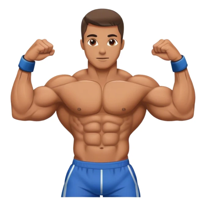 bodybuilder laying down abs exercise sticker