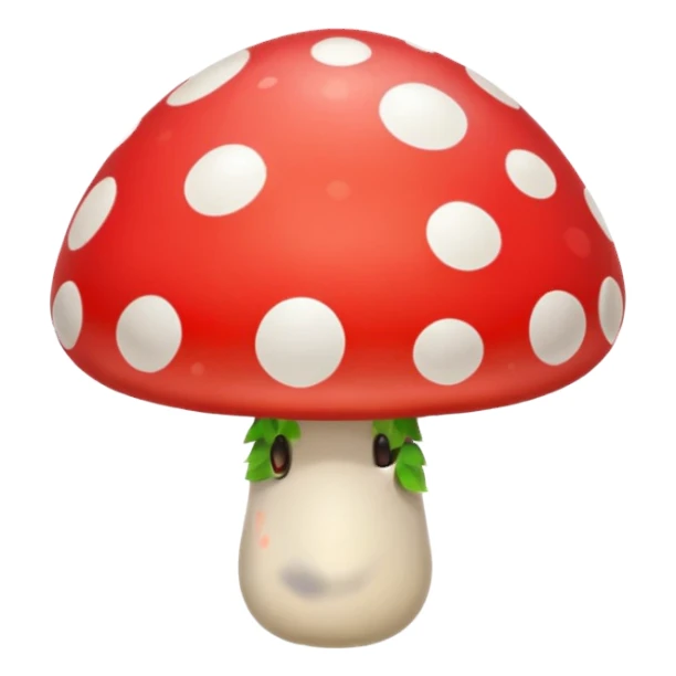 A smiling mushroom with eyes sticker