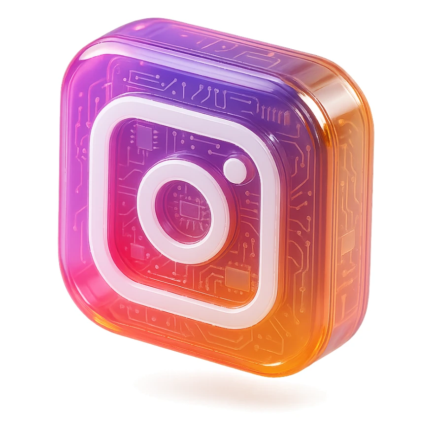 Instagram logo, 3D glossy style sticker