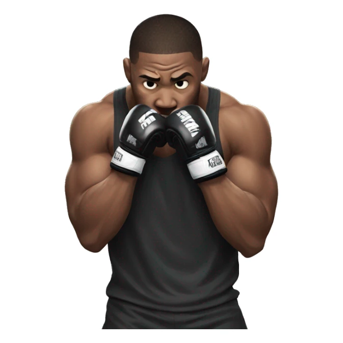 mma fighter hiding his face using hands screaming sticker