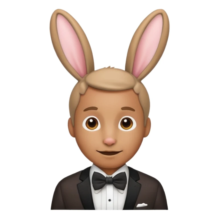 Rabbit ears and bowtie wearring man sticker