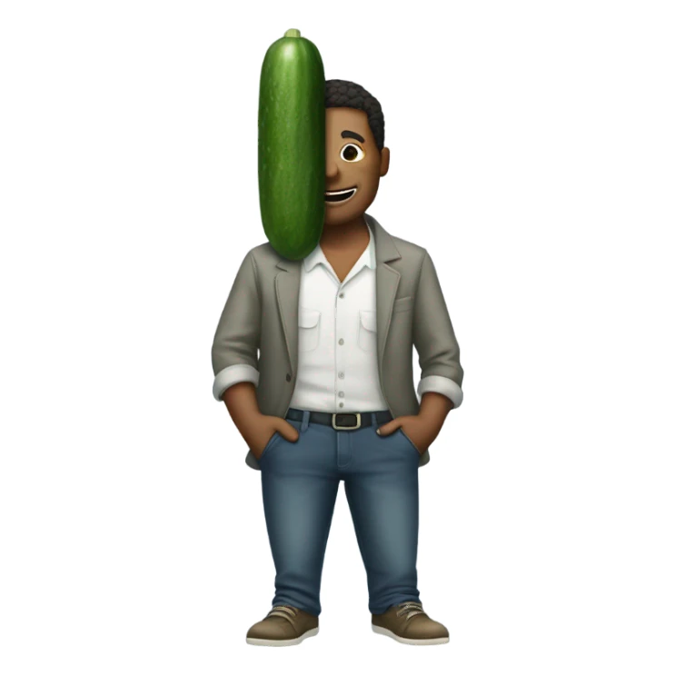 Man with a cucumber in his pocket sticker