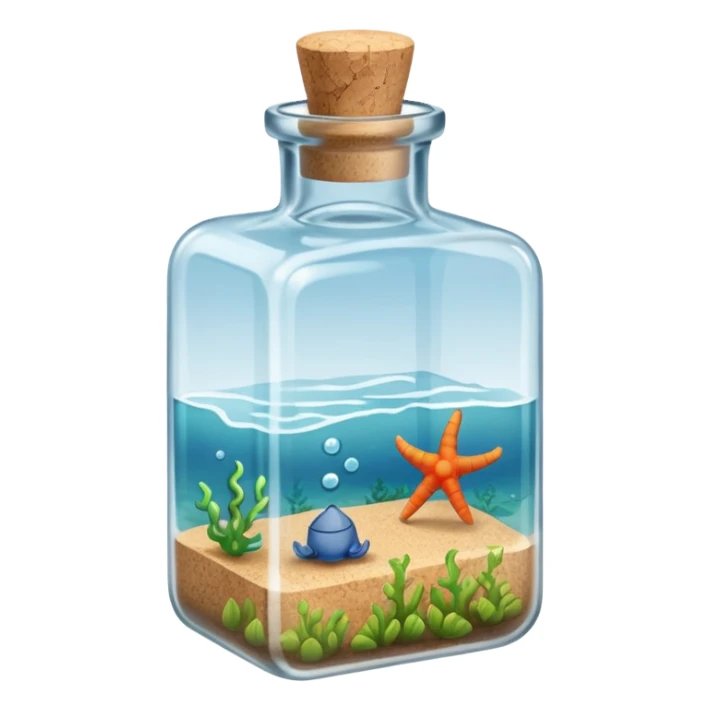 A sea Message Bottle, square sticker