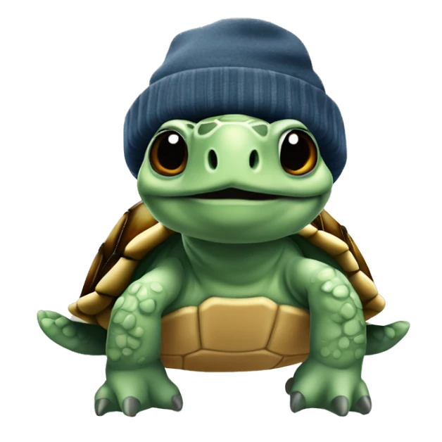 Tortuga gris con gorro sticker