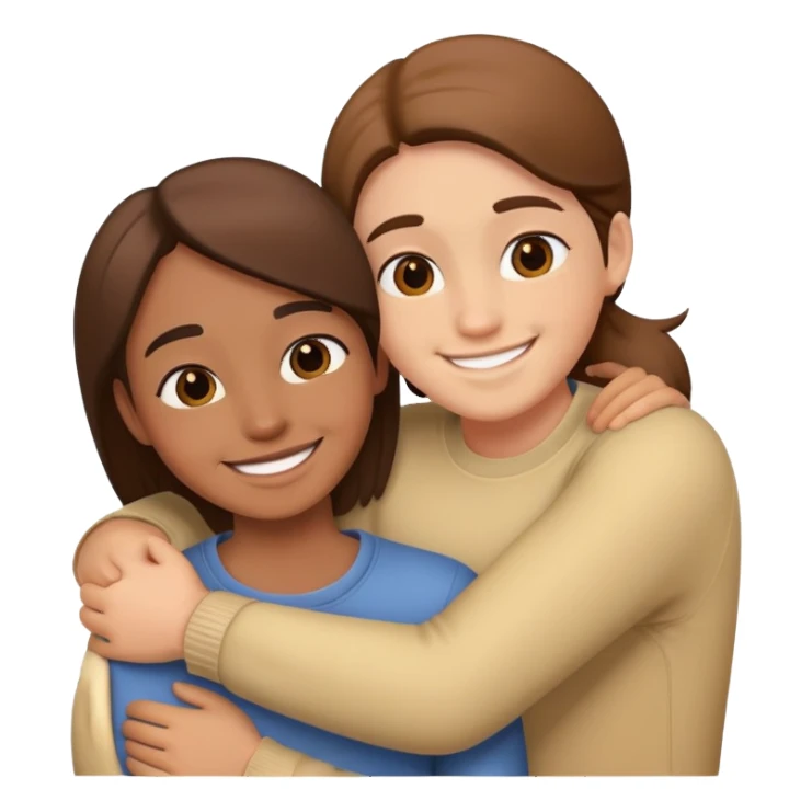 two friends hugging sticker