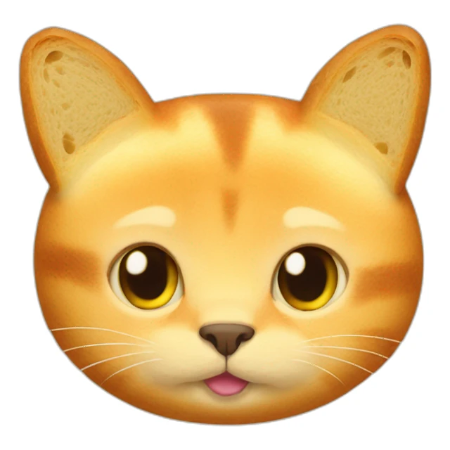 cat made of bread sticker