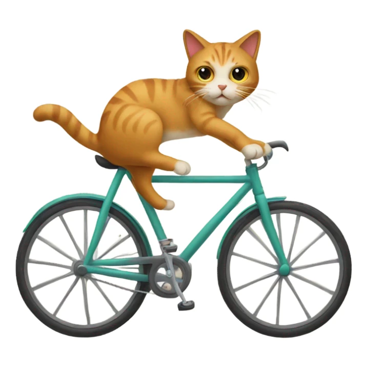 Cat on a bike sticker