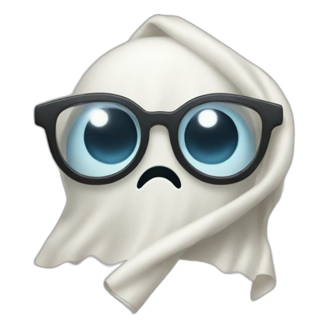 blanket sheets ghost with heart eye glasses sticker