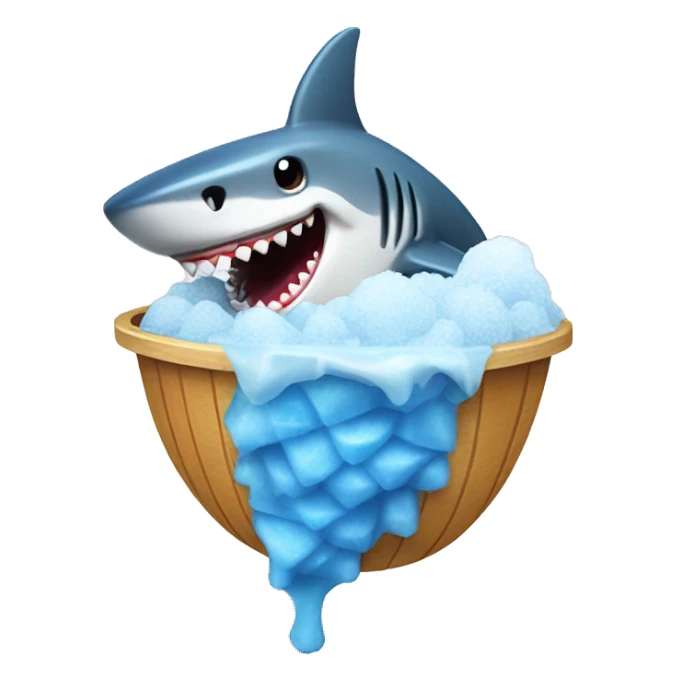 shark eating shaved ice sticker