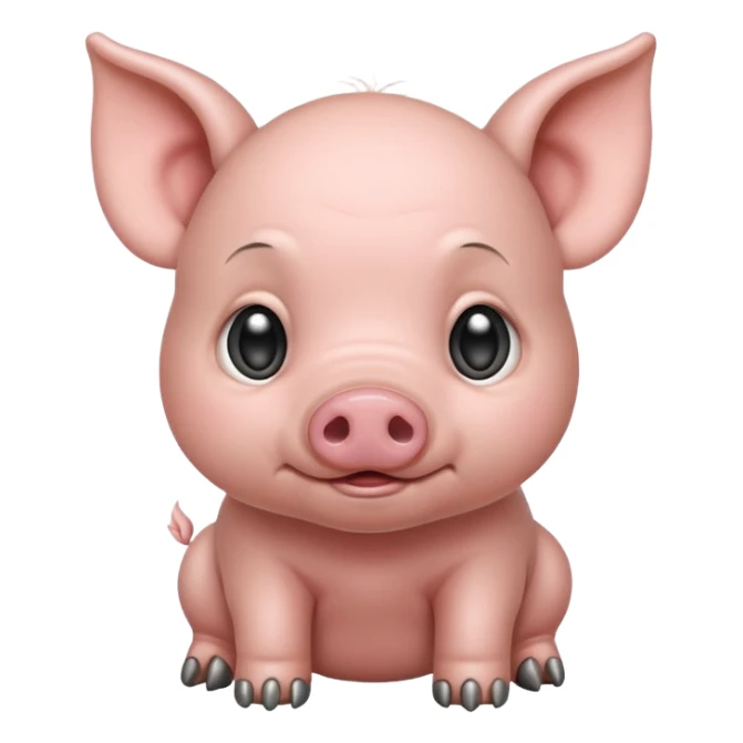 gray baby pig sticker