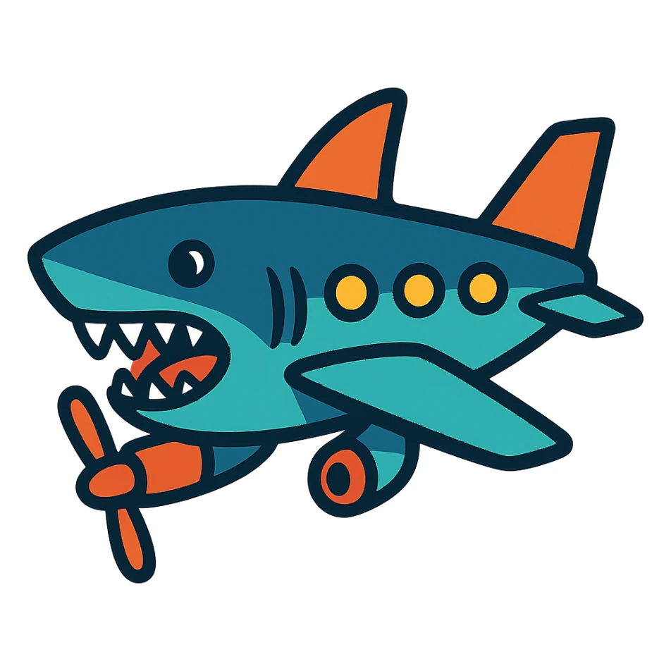 shark-airplane hybrid sticker