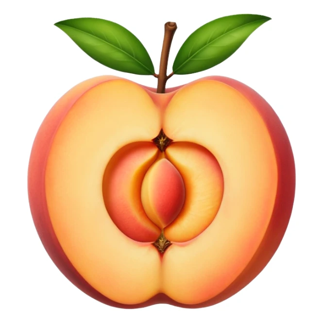 peach split open with glowing seed core sticker