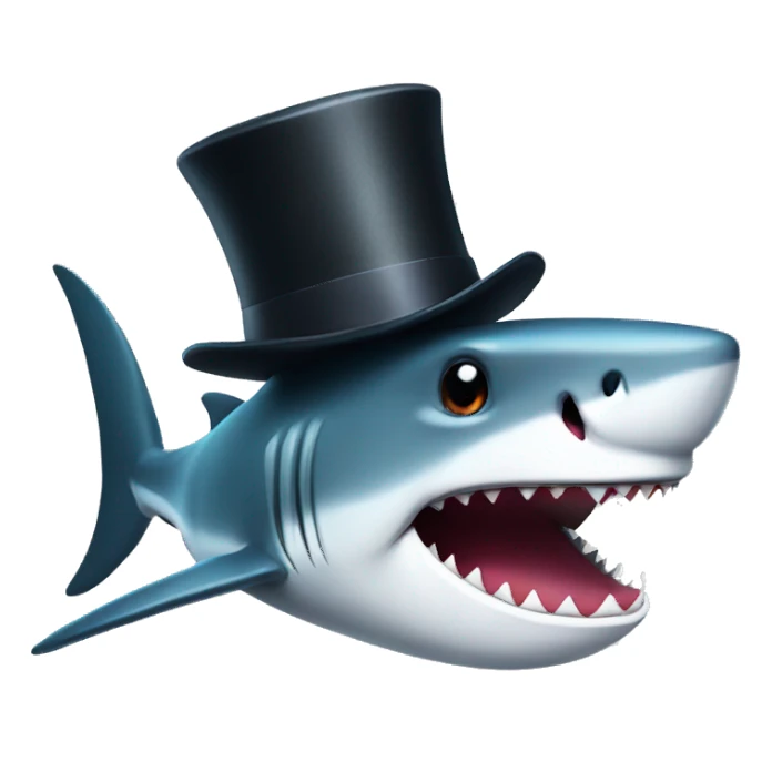 Shark with a top hat sticker