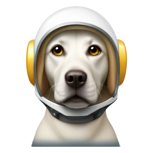 Labrador wearing a space helmet frontal view sticker