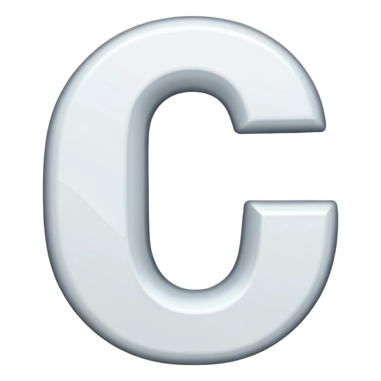 A white letter C with black background sticker