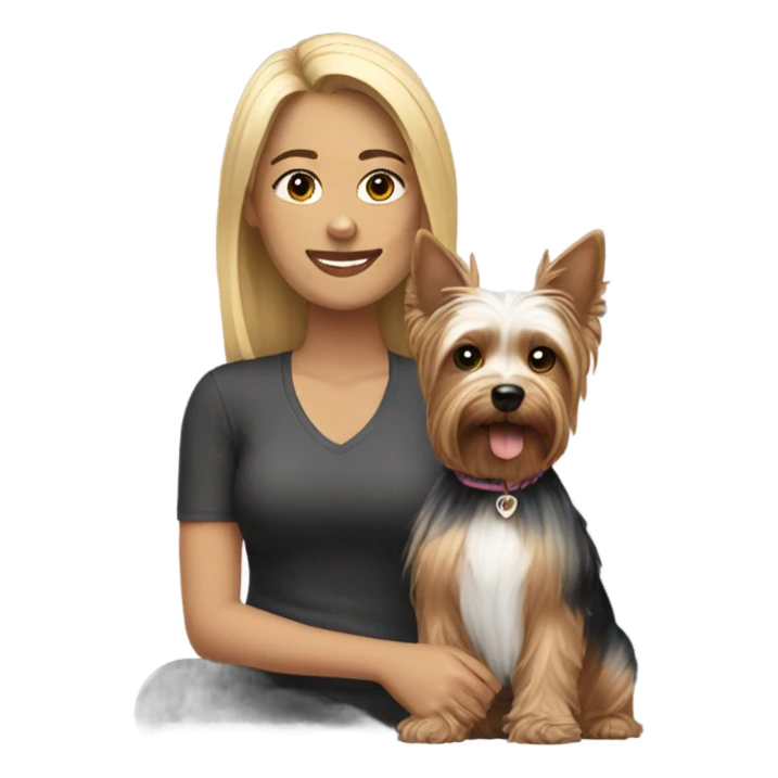 Woman with yorkie sticker