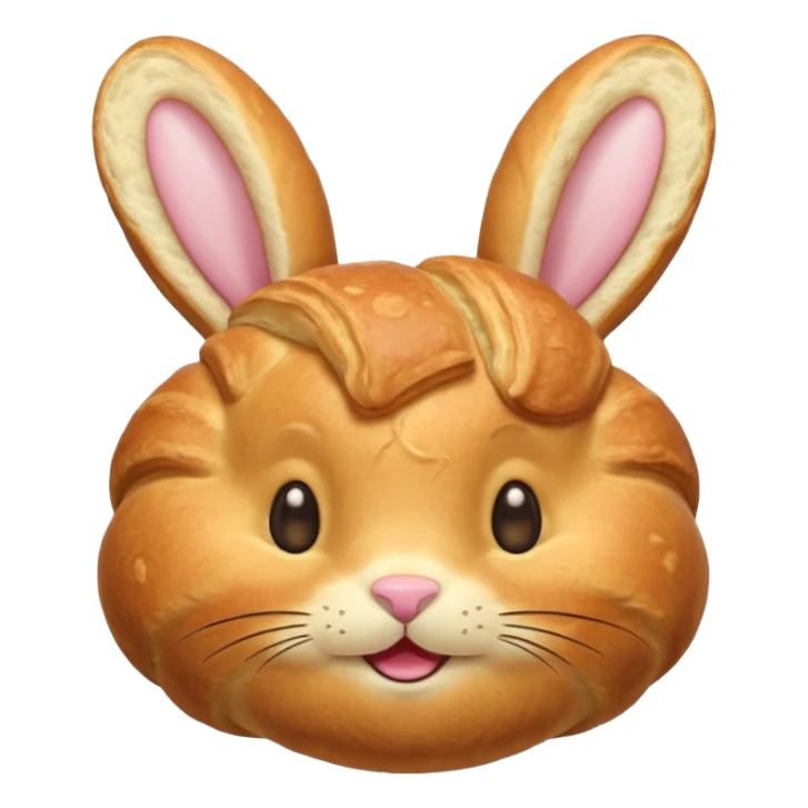 croissant with bunny face sticker