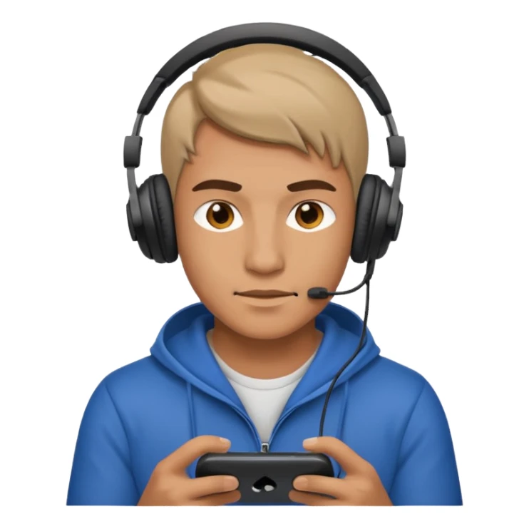 gaming with headphone men sticker