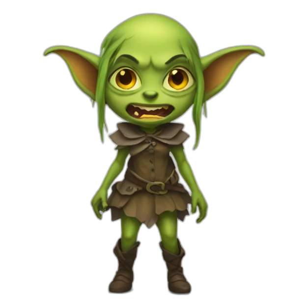 Scary goblin girl sticker