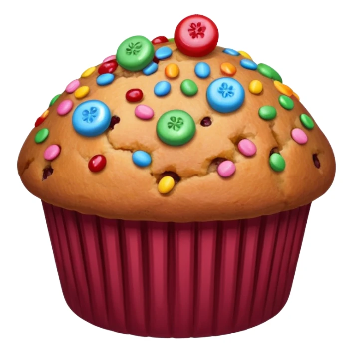 burgundy muffin candy on top sticker