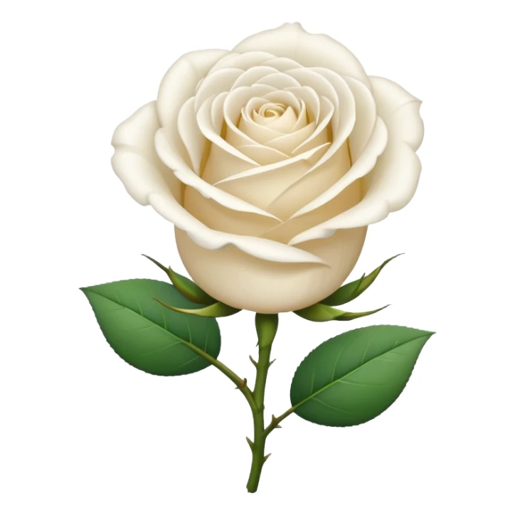 simple white rose, not need leaf sticker