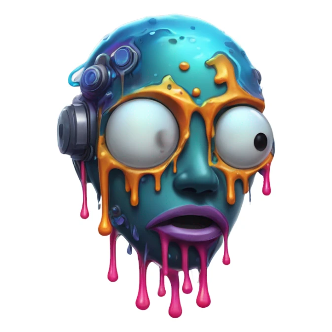 Melting scifi guy sticker