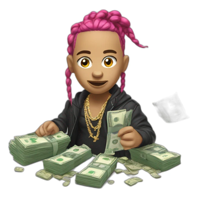 Tekashi counts money sticker