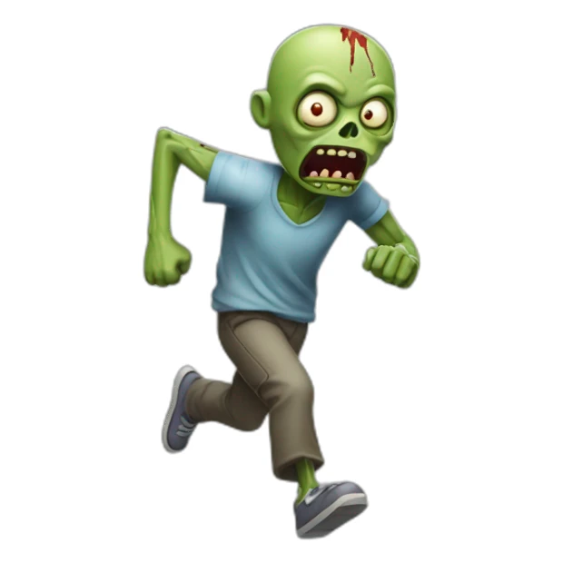 Small cartoon zombie running sticker