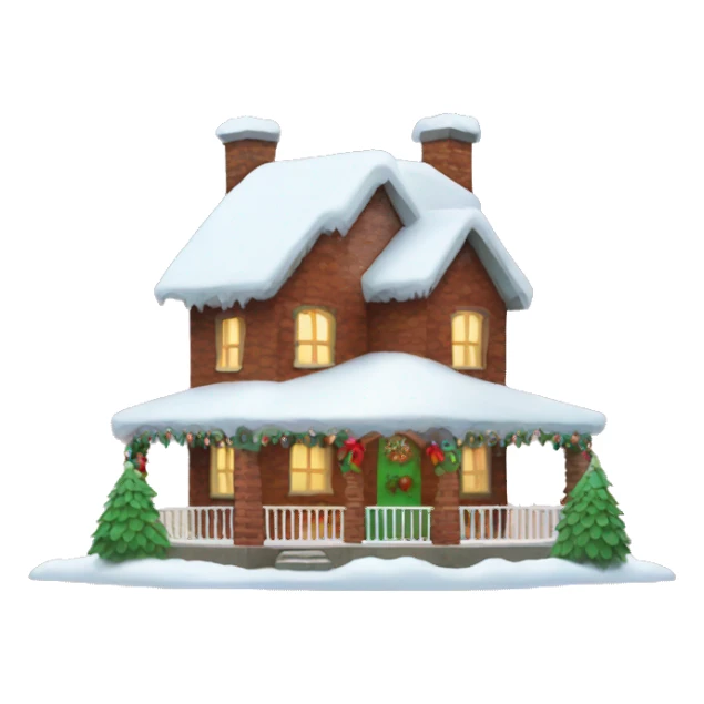 Christmas house with snow sticker