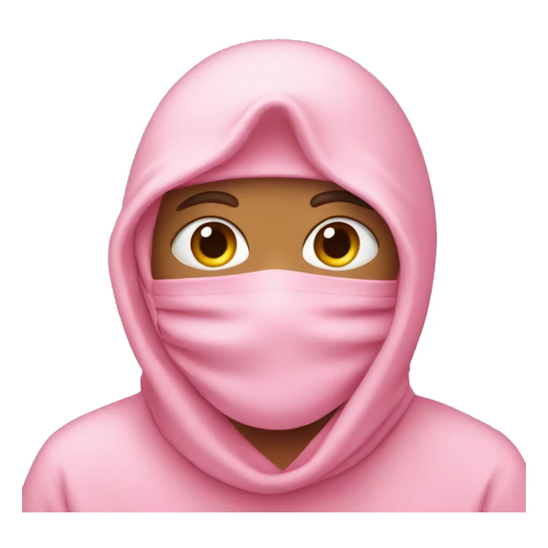 Pink face covering eyes with hands  sticker