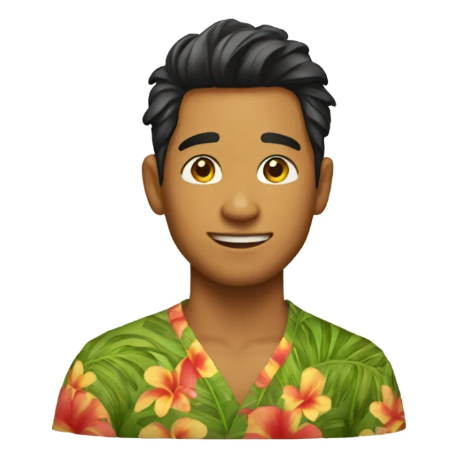 A young Hawaiian man sticker