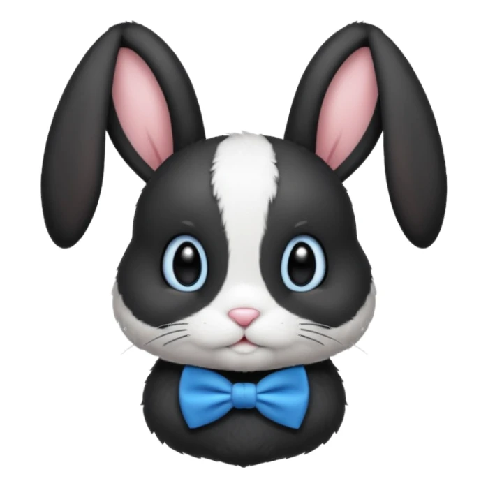 black bunny with blue bowtie sticker