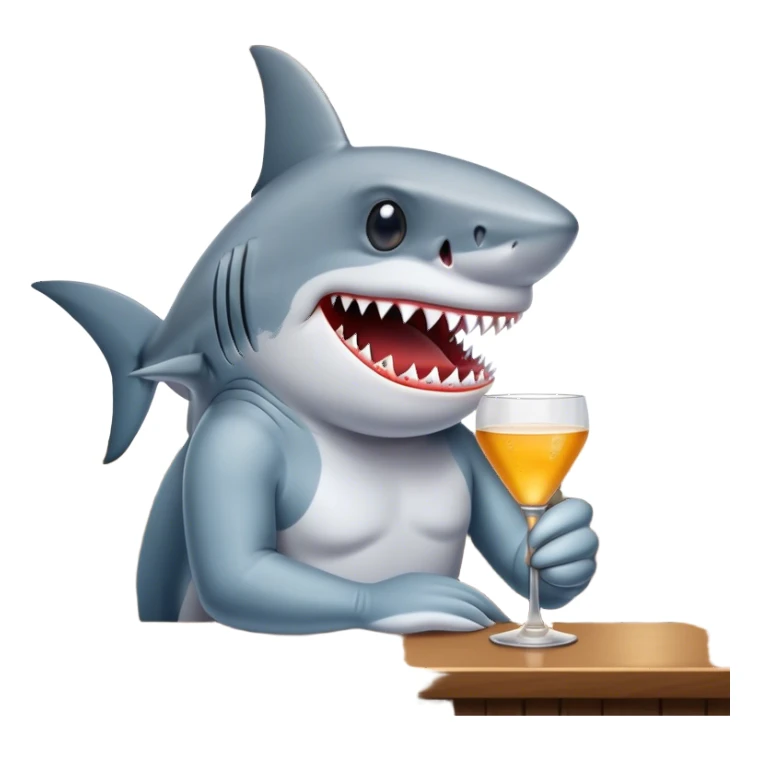 Shark at a bar sticker