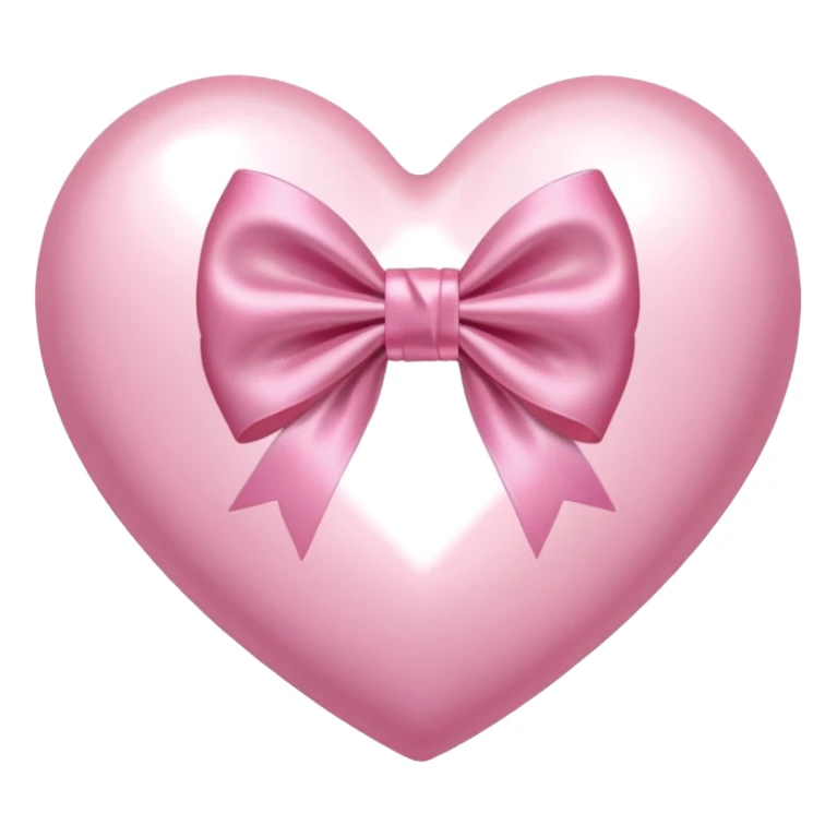 pink heart with light pink bow sticker