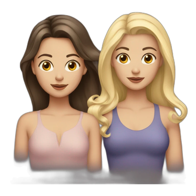 sisters one brunette and one blonde sticker