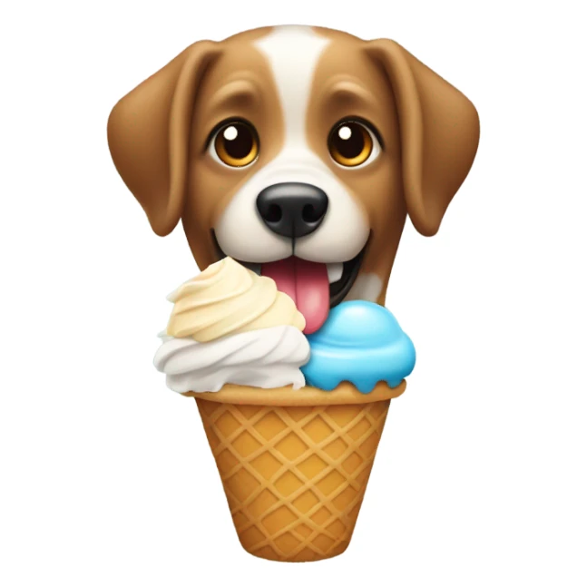 Dog, comiendo helado  sticker