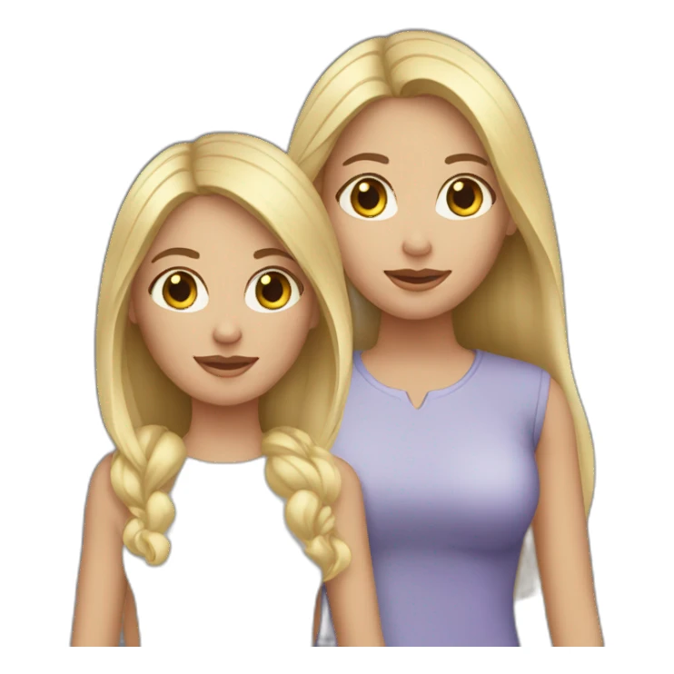 Sisters one brunette-another blonde sticker