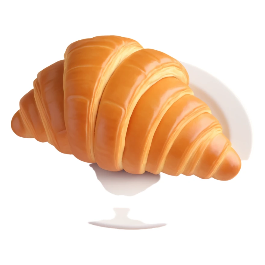 A croissant on a plate sticker